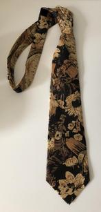 Geelbruine zijden stropdas – reeds geknoopt, Gedragen, Met patroon, Ophalen of Verzenden, Bruin