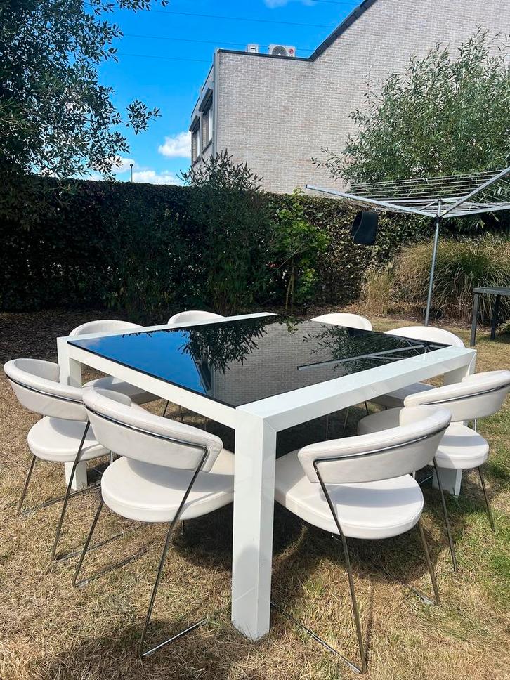 Calligaris Design Eetkamer – Tafel + 8 Stoelen + Kast, Huis en Inrichting, Complete eetkamers, Gebruikt, 6 tot 8 stoelen, Ophalen