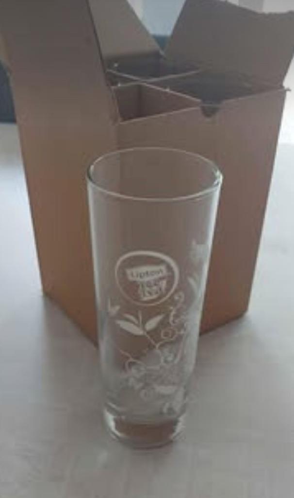4 nieuwe Lipton Ice Tea-glazen (in hun doos), Verzamelen, Merken en Reclamevoorwerpen, Nieuw, Overige typen, Ophalen