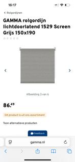 Twee nieuwe rolgordijnen grijs 150x190cm gamma, Huis en Inrichting, Stoffering | Gordijnen en Lamellen, Ophalen, Zo goed als nieuw