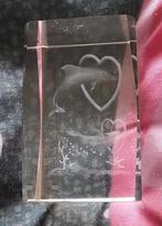 zwaar dolfijn blok glas, Ophalen, Gebruikt, Beeldje of Figuurtje