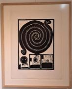 Pierre Alechinsky - houtsnede - Spirale - 1973, Antiek en Kunst, Ophalen
