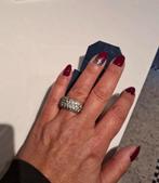 Bague argent 4 rangées zirconium - Olivier de Saint-Loup -58, Bijoux, Sacs & Beauté, Bagues, Enlèvement ou Envoi, Comme neuf, Argent