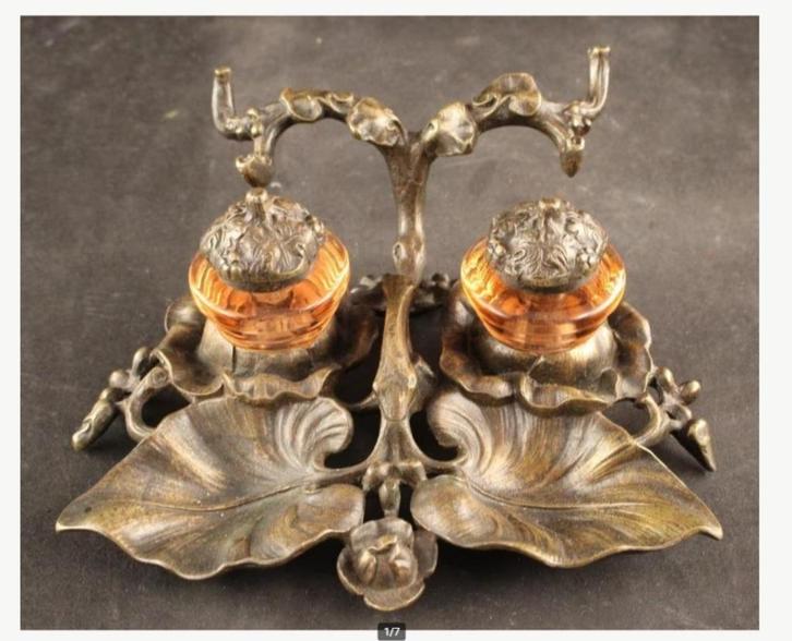 Antiek bronzen inktstel, Antiek en Kunst, Antiek | Brons en Koper, Ophalen