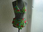 Bikini imprimé vert fluo. Marque: "TRIBORD". Taille 38, Kleding | Dames, Badmode en Zwemkleding, Verzenden, Zo goed als nieuw