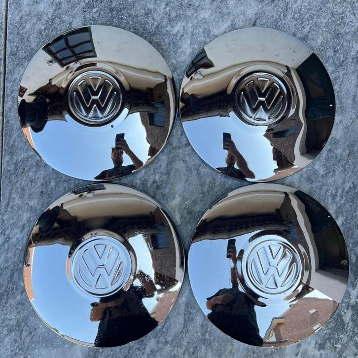 VW Wieldop 4x130 set KG Kever T14 68- chroom, Auto diversen, Auto-accessoires, Gebruikt, Ophalen of Verzenden