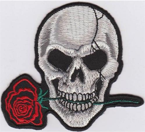 Skull Roos stoffen opstrijk patch embleem #3, Motoren, Accessoires | Overige, Nieuw, Verzenden