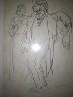 Dessin de Cossaar, crayon signé, Enlèvement