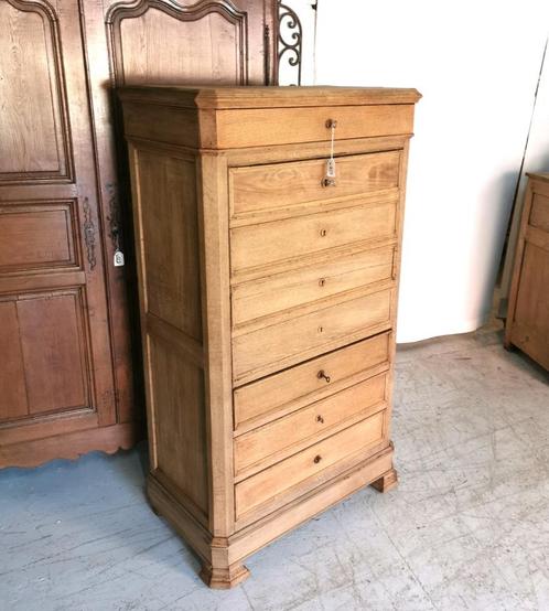Antieke geloogde eiken Louis Philippe bureaukast H 157 B 90, Huis en Inrichting, Kasten | Secretaires, Gebruikt, Ophalen