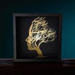 Moeder Natuur 23kt goud verguld kunstwerk in lijst, Ophalen of Verzenden