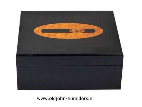 H33 HUMIDOR MAT ZWART MET SIGAAR LOGO VOOR 50 SIGAREN, Verzamelen, Rookartikelen, Aanstekers en Luciferdoosjes, Nieuw, Tabaksdoos of Verpakking