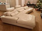 Roche Bobois design wit lederen hoekzetel - 3,7m, Huis en Inrichting, Ophalen, Gebruikt, Design, Hoekbank