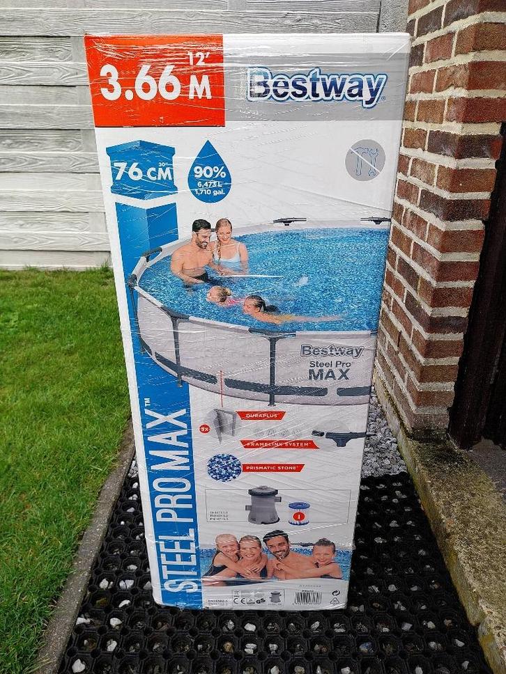 Zwembad bestway met zandfilter, Tuin en Terras, Zwembaden, Gebruikt, Opzetzwembad, Minder dan 80 cm, 200 tot 300 cm, Rond, Ophalen