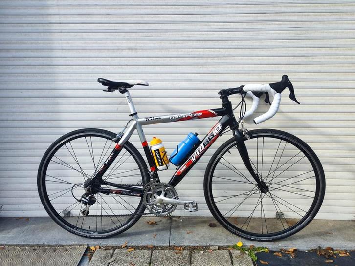 Fiets heren/jongeren (zwart/rood) 5100 Racing frame 48-53cm, Fietsen en Brommers, Fietsen | Heren | Herenfietsen, Zo goed als nieuw