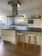 GREEPLOOS EILAND KEUKEN MET APPARATUUR, Ophalen, Wit, Graniet of Steen, Dubbelwandige keuken
