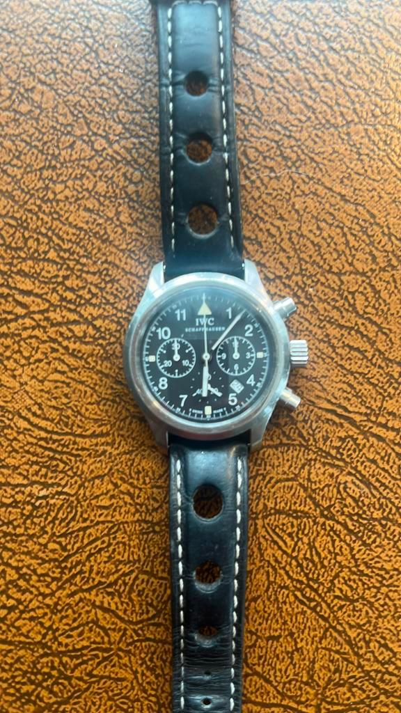 I.W.C Der Flieger chronograaf, Handtassen en Accessoires, Horloges | Heren, Gebruikt, Polshorloge, Overige merken, Staal, Leer