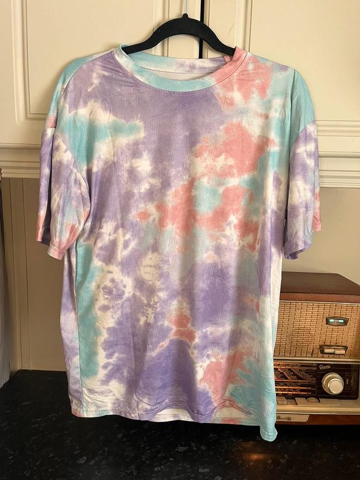 90's look dip dye T-shirt / retro look, Kleding | Dames, T-shirts, Zo goed als nieuw, Maat 38/40 (M), Ophalen of Verzenden