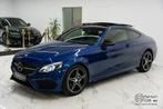 Mercedes C220D 9G coupe AMG line! Pano, Cruise, Leder, Navi!, Auto's, Automaat, 4 zetels, 4 cilinders, Blauw