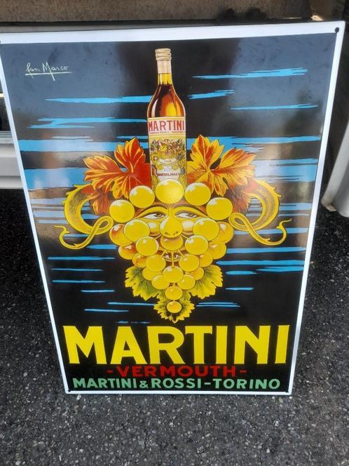 Assiette en émail MARTINI VERMOUTH ROSSI, Collections, Marques & Objets publicitaires, Comme neuf, Panneau publicitaire, Enlèvement