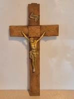 Vintage houten kruisbeeld religieus, Antiek en Kunst, Ophalen of Verzenden