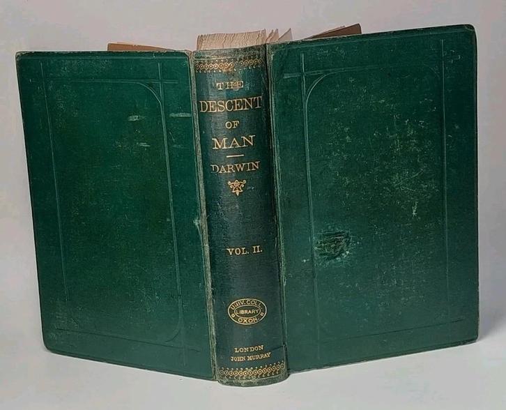 Charles Darwin ~ The Descent of Man ~ 1871 ~ First Ed., Antiek en Kunst, Antiek | Boeken en Manuscripten, Ophalen of Verzenden