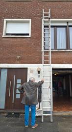 Dubbele ladder 2×21 treden [totaal 11m uitgeschoven], Doe-het-zelf en Bouw, Ladders en Trappen, Ophalen, Gebruikt, Ladder, Opvouwbaar of Inschuifbaar