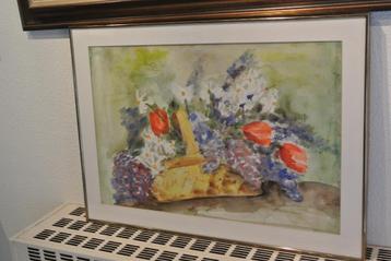 Aquarel Raymond Mincier Korf(Mand) met Bloemen beschikbaar voor biedingen