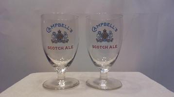 2 bierglazen Campbells Scotch Ale beschikbaar voor biedingen