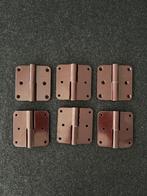 6 Argenta bordeauxrode gelakte metalen scharnieren 80x80mm, Huis en Inrichting, Woonaccessoires | Overige, Ophalen, Zo goed als nieuw