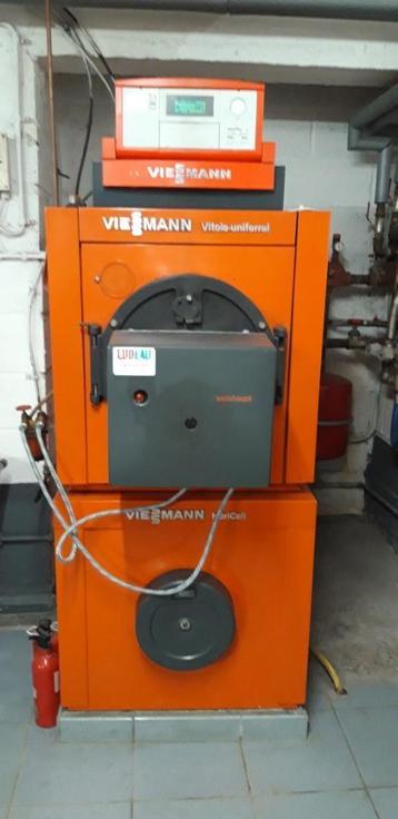 Olieketel + Viessmann-warmwatertank + toegang