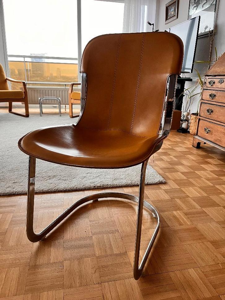 Chaises design italien Cidue – années 70, Maison & Meubles, Chaises, Utilisé, Cinq, Six Chaises ou plus, Cuir, Métal, Brun, Enlèvement
