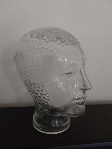 Vintage glazen hoofd / atelierhoofd beschikbaar voor biedingen