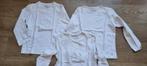 3 witte longsleeves of onderhemdjes maat 128 - 134, Kinderen en Baby's, Kinderkleding | Maat 128, Nacht- of Onderkleding, Jongen of Meisje
