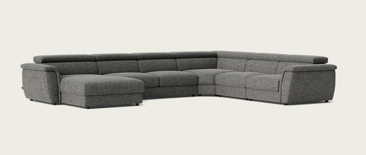 Recor hoeksalon met longchair 7-8 zitplaatsen, zga nieuw, Huis en Inrichting, Zetels | Complete zithoeken, Zo goed als nieuw, Stof