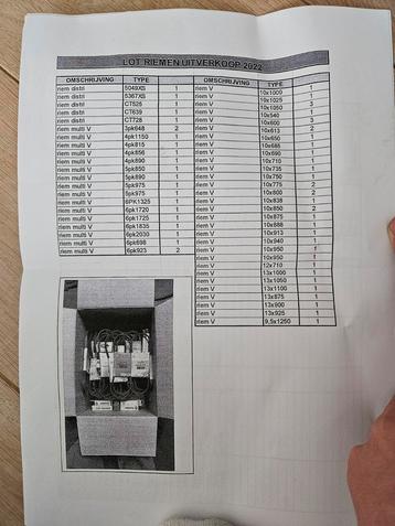 Lot filters en riemen van auto's/busjes beschikbaar voor biedingen