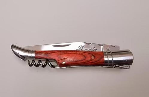 Laguiole couteau de poche artisanal 11 cm avec tire-bouchon, Caravanes & Camping, Outils de camping, Utilisé, Enlèvement ou Envoi