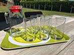 Glazen Kan + 6 lange glazen *Nieuw*, Ophalen of Verzenden, Nieuw, Glas, Glas of Glazen