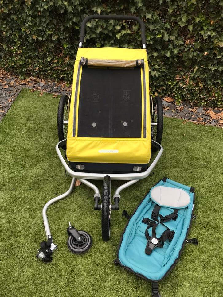 Croozer kid for 2 fietskar en hangmatje, Fietsen en Brommers, Fietsaccessoires | Aanhangwagens en Karren, Zo goed als nieuw, Kinderkar