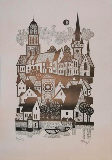 Houtsnede stad Lier 30/150 (Piet Janssens) beschikbaar voor biedingen