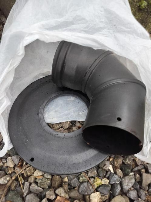 pelletbuis met rozet en elleboog, Doe-het-zelf en Bouw, Ventilatie en Afzuiging, Zo goed als nieuw