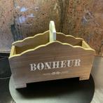 Mooie houten bak met handgreep: BONHEUR, Enlèvement ou Envoi