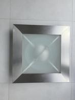 Lampe de plafond au design en acier inoxydable, Enlèvement ou Envoi, Comme neuf, Verre, DESIGN inox verlichting