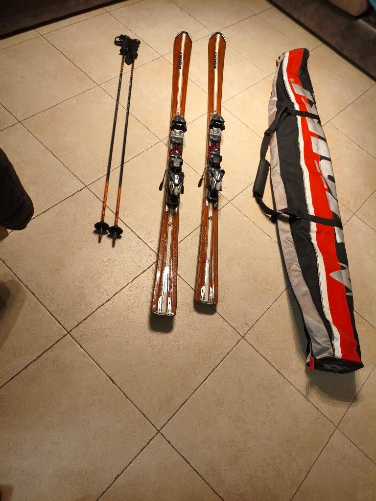 Volkl Custom P60 skis + bindingen+stokken+tas, Sport en Fitness, Skiën en Langlaufen, Gebruikt, Ski's, Ski, Overige merken, 160 tot 180 cm