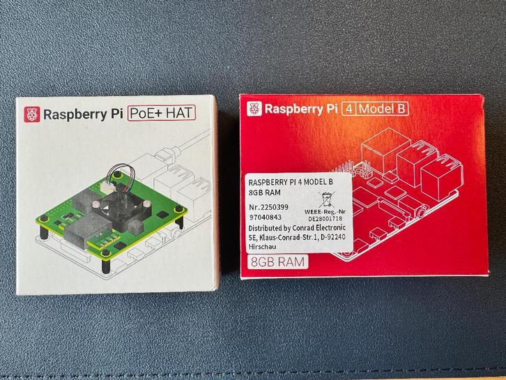 Raspberry Pi 4 8GB + POE HAT, Hobby en Vrije tijd, Elektronica-componenten, Nieuw, Ophalen of Verzenden