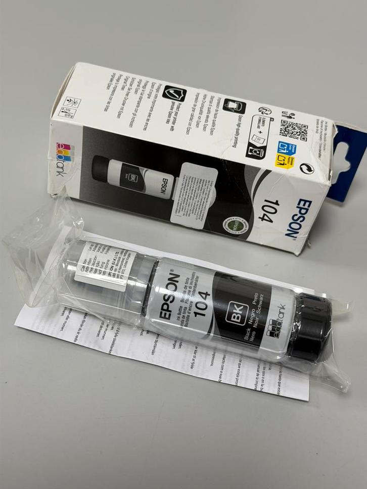 Epson 104 Black Ink EcoTank 65ml bouteille d'encre originale, Informatique & Logiciels, Fournitures d'imprimante, Neuf, Enlèvement ou Envoi