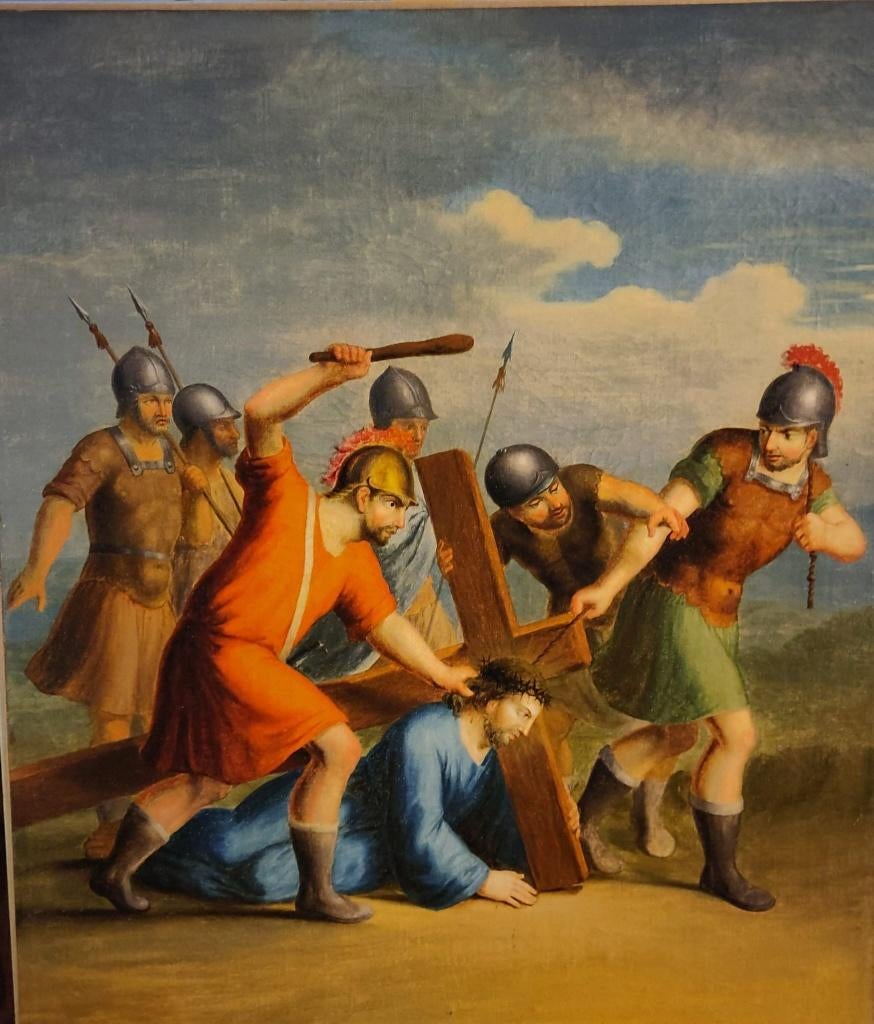 7e statie De tweede val van Jezus onder het kruis, Antiek en Kunst, Ophalen of Verzenden