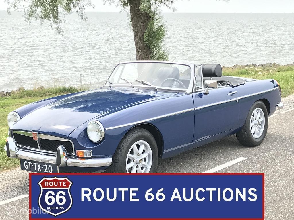 MG MGB Cabriolet | 1974 | Route 66 Auctions, Auto's, Zwart, Bedrijf, Handgeschakeld, Overige carrosserie