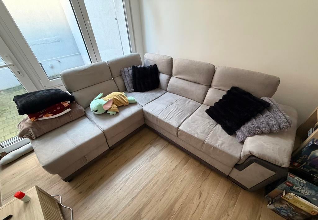 Canapé d’angle convertible (doit partir vite), Enlèvement, Comme neuf