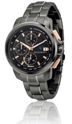 MONTRE MASERATI SUCCESSO SOLAR ACIER ANTHRACITE ET NOIR, Enlèvement ou Envoi, Acier, Acier