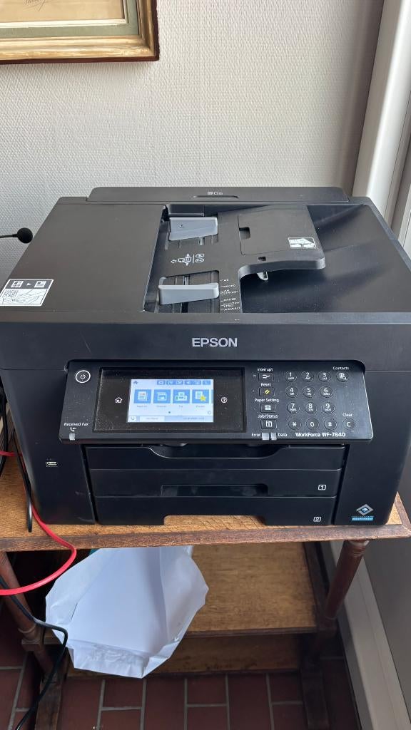 Epson WF-7840 A3+ 4-in-1 – defect zwart, scan OK, Computers en Software, Printers, Gebruikt, Printer, Inkjetprinter, Faxen, Kleur printen